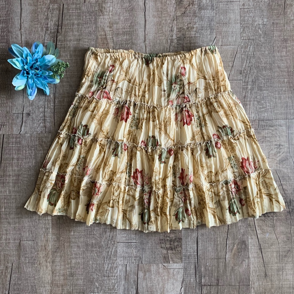 Allison Taylor Vintage Cream Floral Skirt - Picture 1 of 8